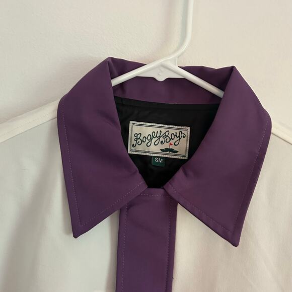 Bogey Boys Full Zip Retro Style Purple White Block Track Jacket S Small NWOT - Picture 2 of 8